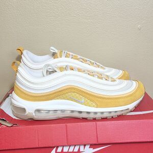 Nike Air Max 97 Premium Koi White Yellow Suede DQ9011-100 Men's Size 8.5
